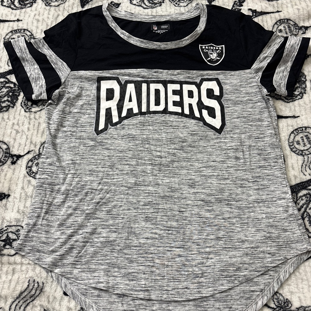 Women's Las Vegas Raiders Black Space Dye Bling T-Shirt Size XL